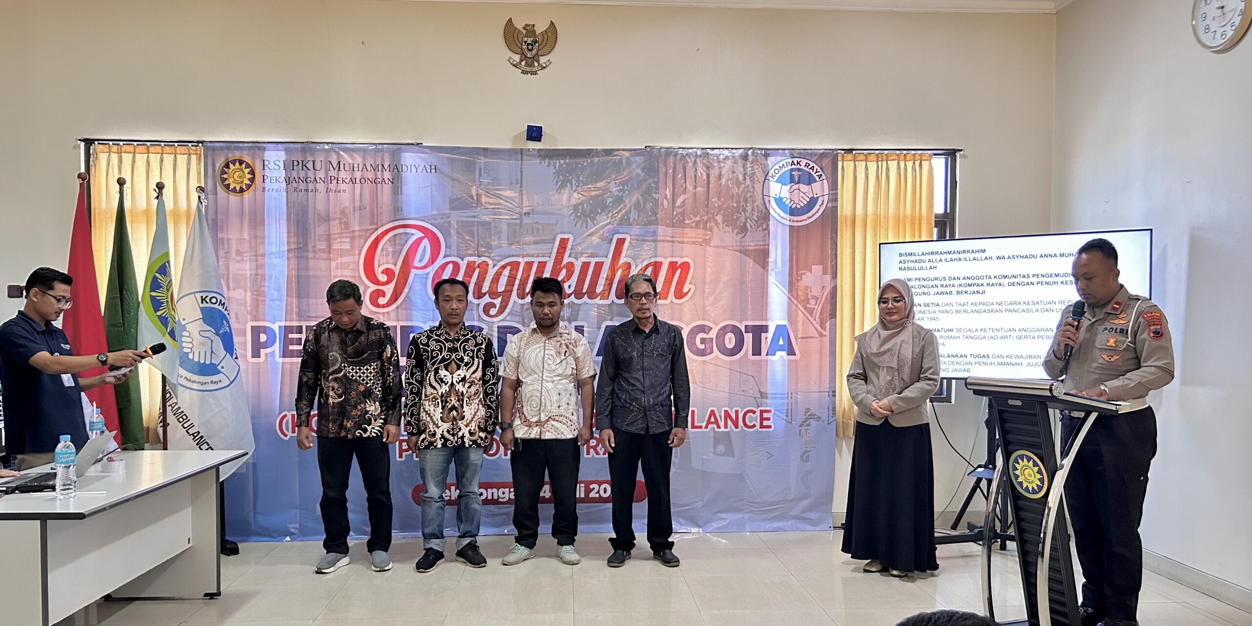 Perkuat Sinergi, KOMPAK RAYA Resmi Dikukuhkan Bersama Satlantas Polres Pekalongan dan RSI PKU Muhammadiyah Pekajangan